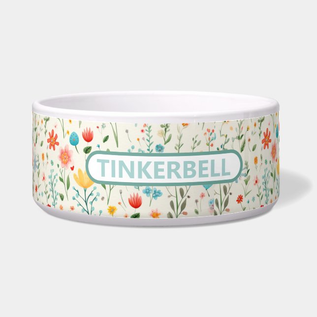 Dainty Wild Blume Keramik Pet Bowl Napf (Vorderseite)