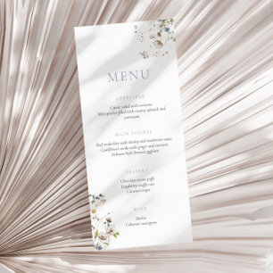 Dainty Wildblume Dusty Blue Menu Menükarte