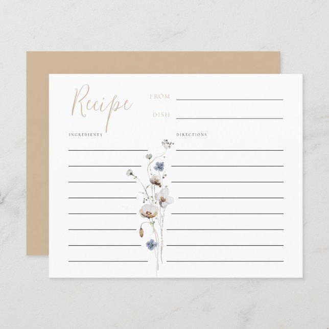 Dainty Wildblume Soft Tan Rezept Card (Vorne/Hinten)