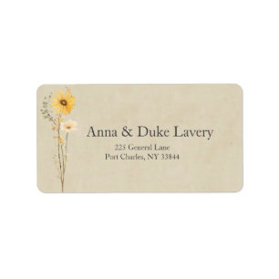 Dainty Wildblume Wedding Adressaufkleber