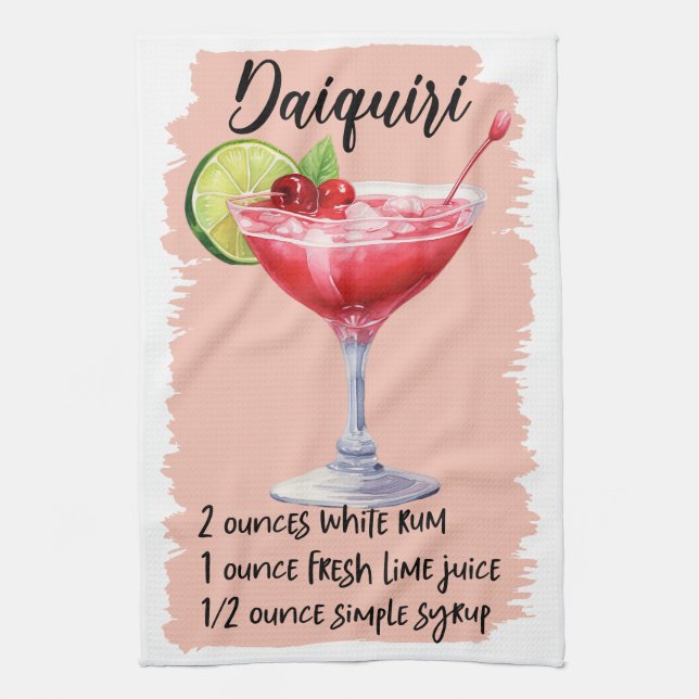 Daiquiri Cocktail Rezept Geschirrtuch (Vertikal)