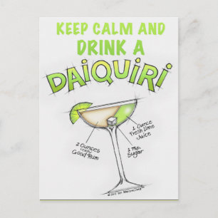 DAIQUIRI RECIPE COCKTAIL ART POSTKARTE
