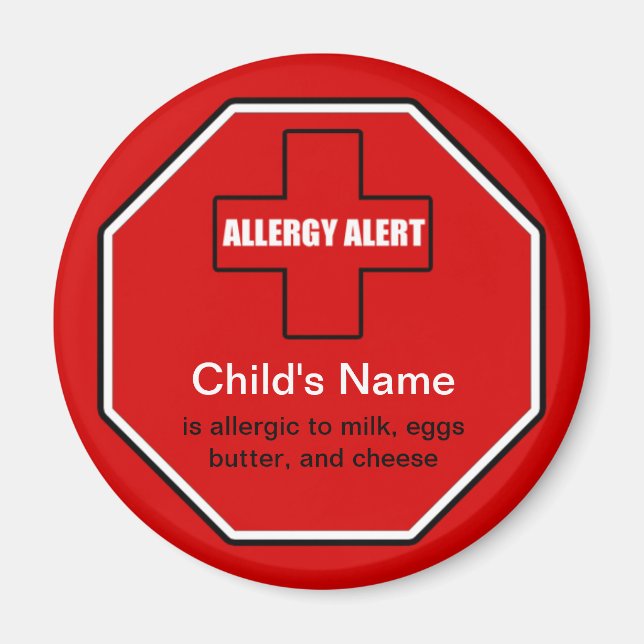 Dairy Allergy Medical Allert Std Magnet (Vorne)