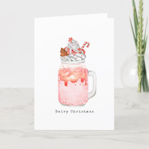 Dairy Christmas-Pfefferminz-Mason-Glas-Milchshake  Feiertagskarte