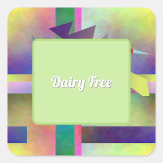 Dairy Free Food Abstract Pattern Party Quadratischer Aufkleber