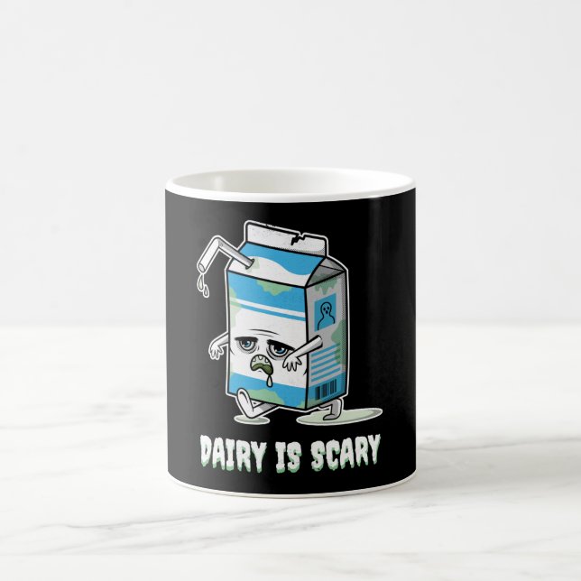 Dairy ist Beängstigend Funny Halloween Zombie Milk Kaffeetasse (Mittel)