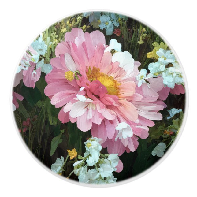 Daisey in Pink Keramikknauf (Vorderseite)