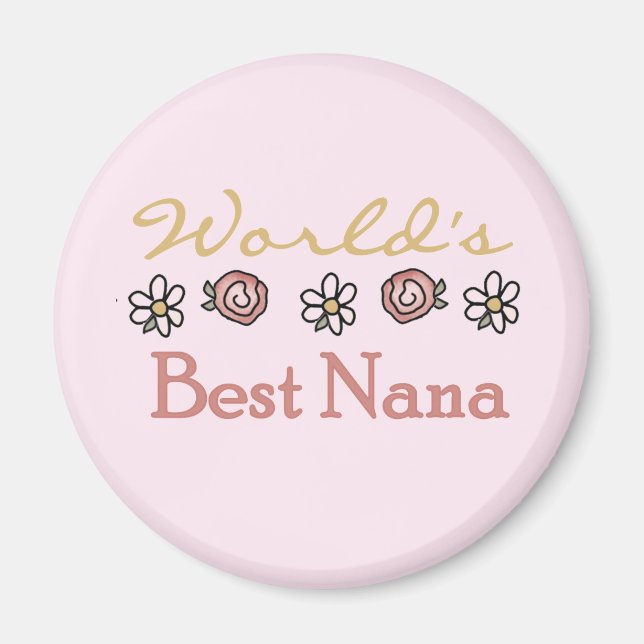 Daisies and Rose Weltbeste Nana Tshirts Magnet (Vorne)