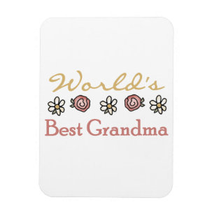 Daisies and Rose Weltbeste Oma-Geschenke Magnet