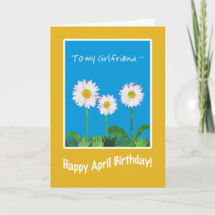 Daisies April Geburtstagskarte für Freundin Karte