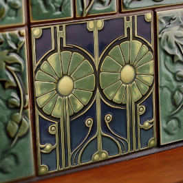 Daisies Art Deco Florale Wand Deco, Deco dekoriert Fliese