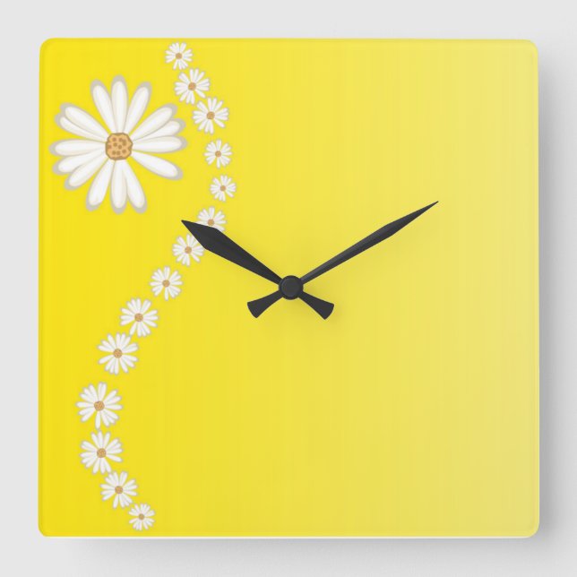 Daisies auf der Uhr der gelben Mauer (Vorderseite)