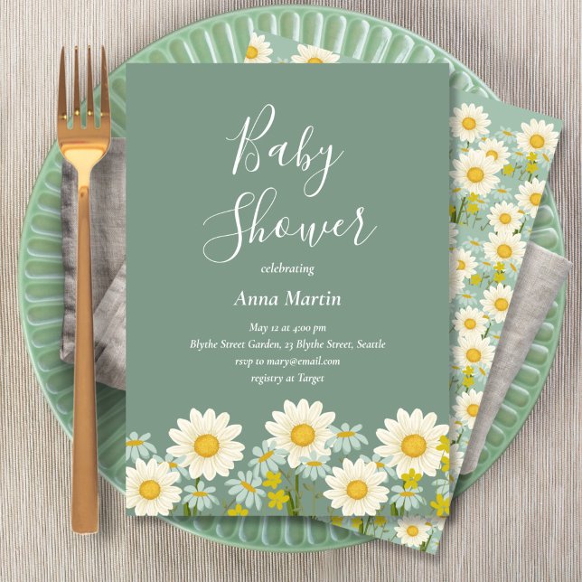 Daisies Baby Shower Einladung (Von Creator hochgeladen)