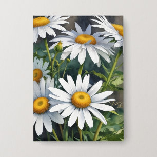 Daisies Bunch Blume Elegante Wasserfarbe Button