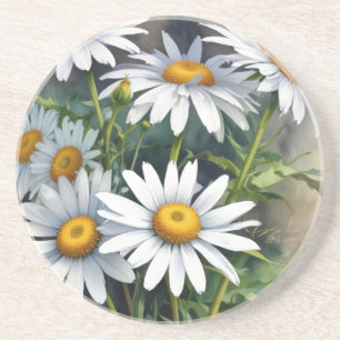 Daisies Bunch Blume Elegante Wasserfarbe Getränkeuntersetzer