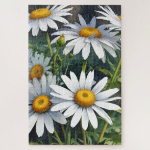 Daisies Bunch Blume Elegante Wasserfarbe Puzzle