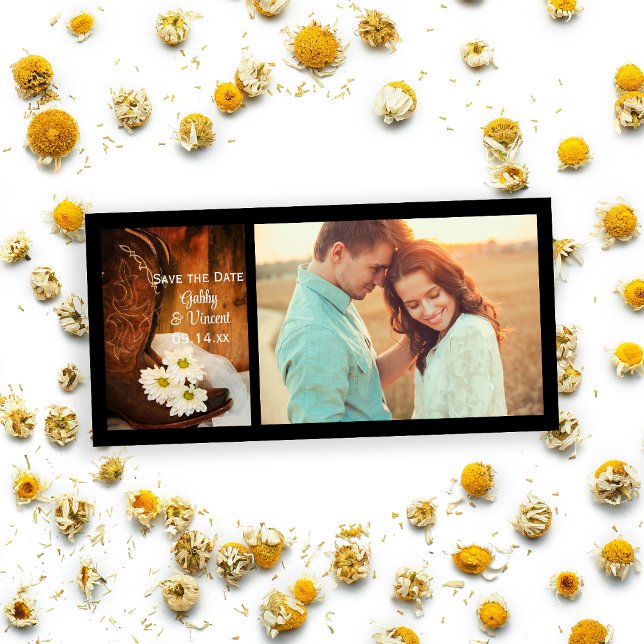 Daisies Cowboy Boots Western Wedding Save the Date (Von Creator hochgeladen)