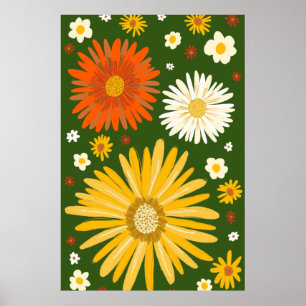Daisies Daisy Blume Retro Art Poster