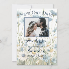 Daisies & Faded Denim Rustic Wedding Foto Save The Date