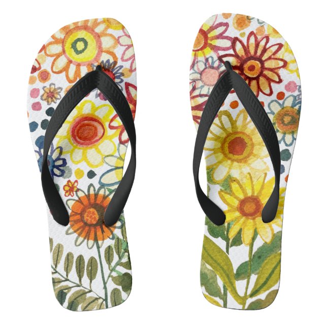 Daisies Flip Flops (Fußbett)