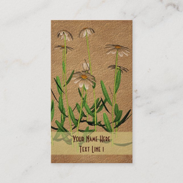 Daisies Floral Business Card Visitenkarte (Vorderseite)