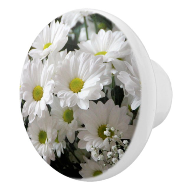 Daisies Floral Keramik Knob Keramikknauf (Rechts)