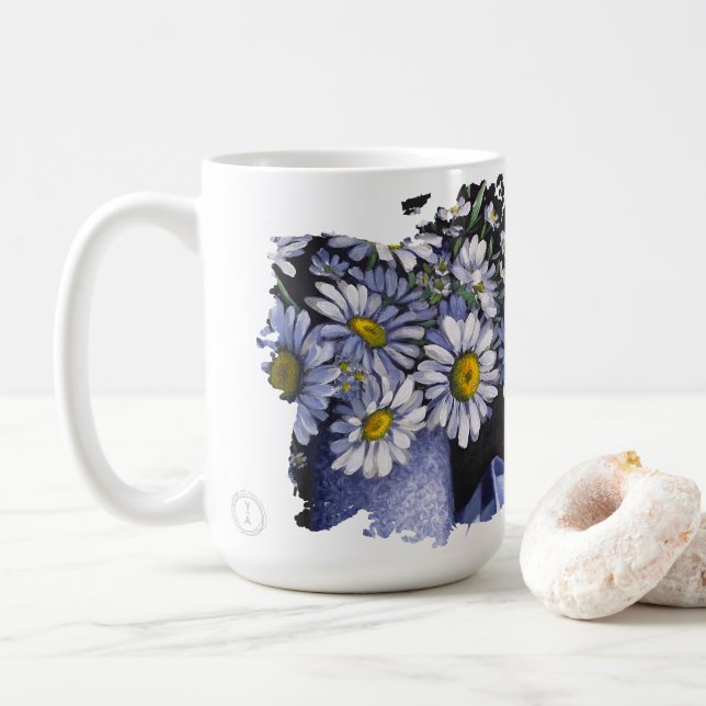 Daisies flower Let your dream blossom mug Kaffeetasse (Mit Donut)
