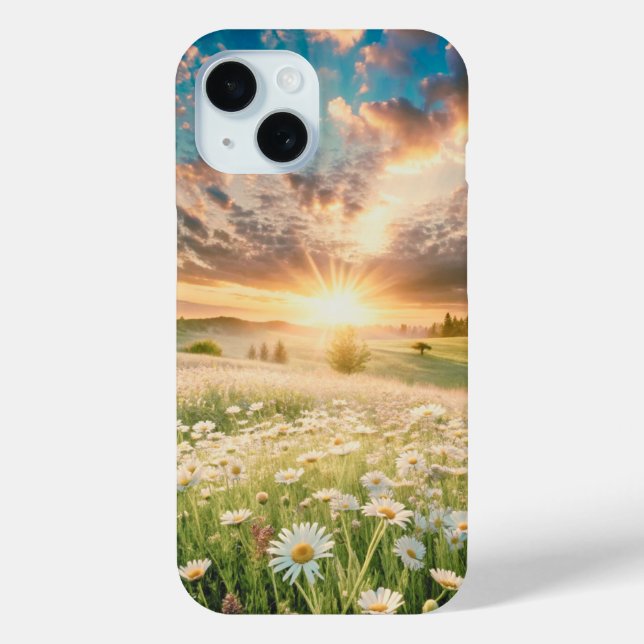 Daisies Flowers Meadow Sunrise Case-Mate iPhone Hülle (Rückseite)