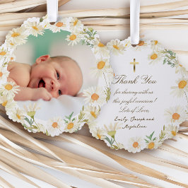daisies frame Baptisan danke Ornament Karte