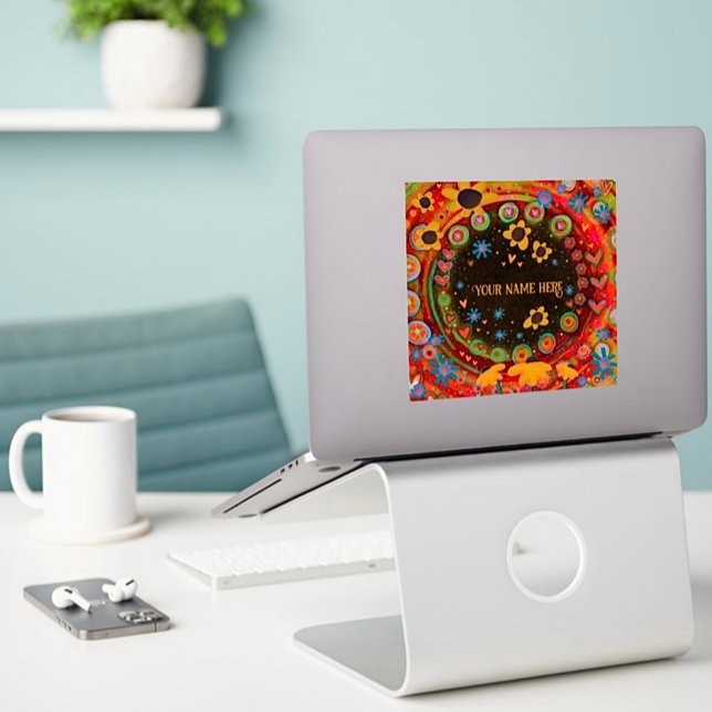 Daisies Fun Personalisiert Square Inspirivity Aufkleber (Von Creator hochgeladen)