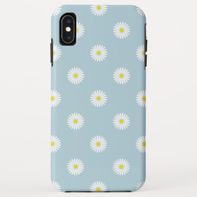 Daisies Illustratives Muster auf blass blau Case-Mate iPhone Hülle (Rückseite)