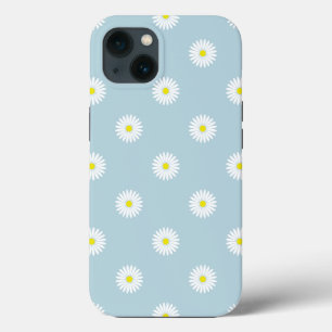 Daisies Illustratives Muster auf blass blau Case-Mate iPhone Hülle