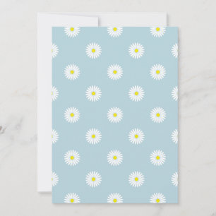 Daisies Illustratives Muster auf blass blau Einladung