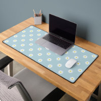 Daisies Illustratives Muster auf blass blau