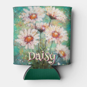 Daisies Impressionistischer Floral Türkis Personal Dosenkühler
