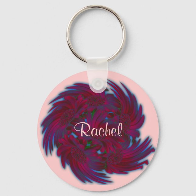 Daisies in einem Whirlwind Schlüsselanhänger (Vorderseite)