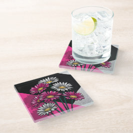 Daisies in Pink and White  Glasuntersetzer