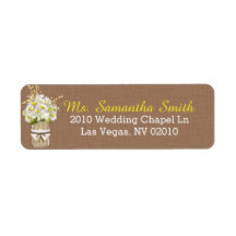 Daisies Lace Mason Jar Wedding Labels