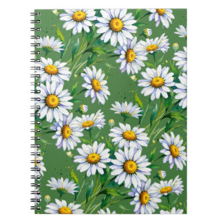 Daisies meadow. Watercolours. Notizblock