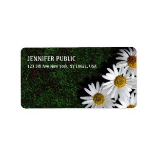 Daisies Moderne Blume Elegante Schlichte Adresse Adressaufkleber