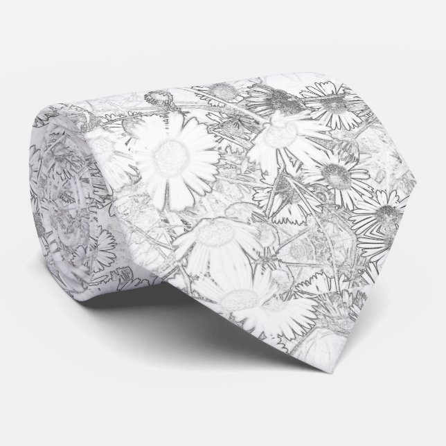 Daisies Neck Tie Krawatte (Gerollt)