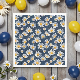 Daisies on Blue Denim Birthday  Serviette
