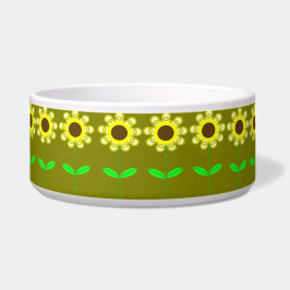 Daisies on Gold Pet Bowl Napf
