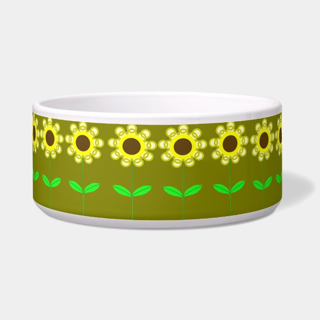 Daisies on Gold Pet Bowl Napf (Vorderseite)