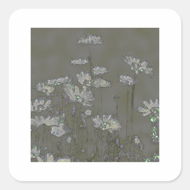 DAISIES QUADRATISCHER AUFKLEBER (Vorderseite)