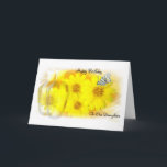 Daisies Reflected - Happy Birthday Daughter Karte<br><div class="desc">Die fotografierten Daisies und die Vasen und Schmetterlinge wurden digital zusammengeführt</div>