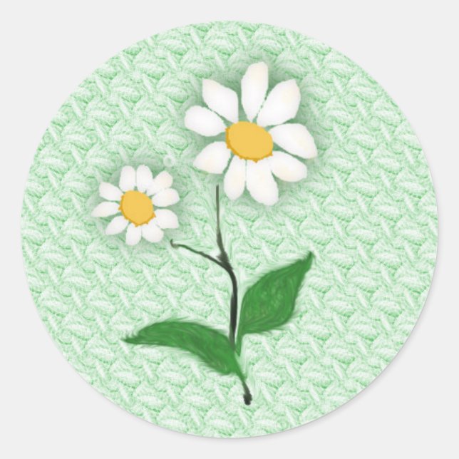 Daisies Runder Aufkleber (Vorderseite)