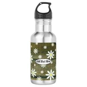 Daisies Rustic Barn Board Daisy Blume Edelstahlflasche