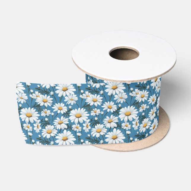 Daisies Satin Ribbon Satinband (Spule)