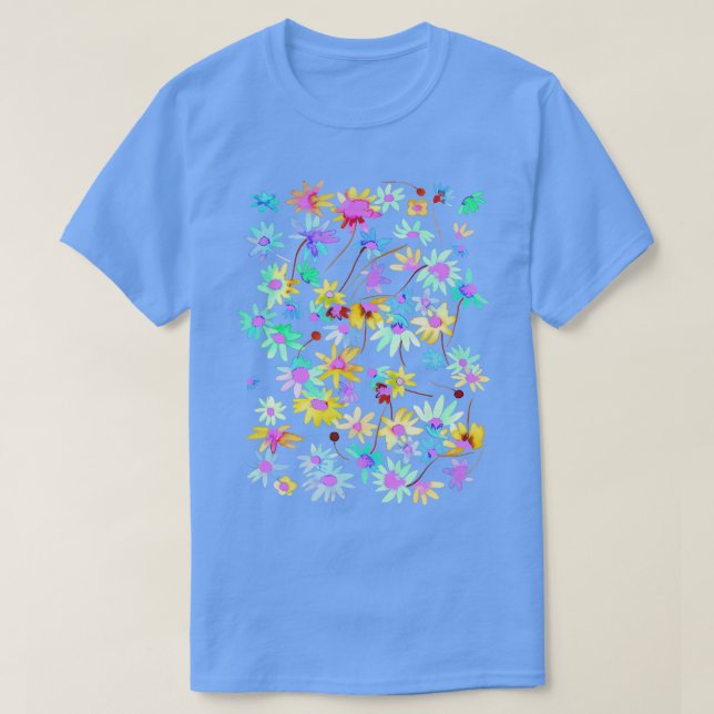 Daisies Spring Countryside Neon T-Shirt (Design vorne)